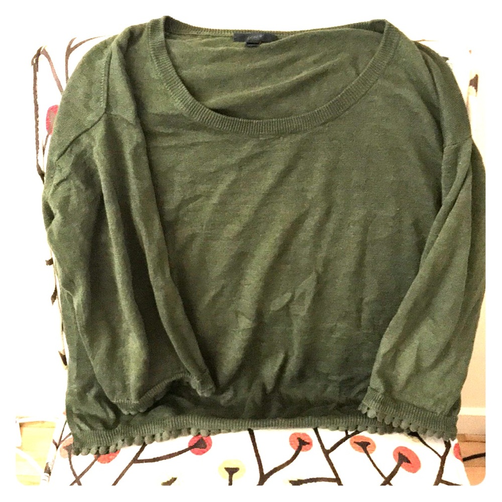 Army green J crew lightweight shirt